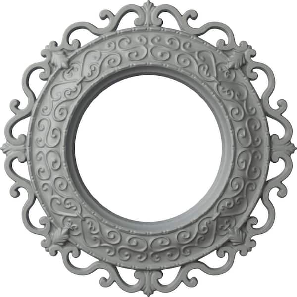 Ekena Millwork 13-1/4" x 6-5/8" I.D. x 1-1/8" Orrington Urethane Ceiling Medallion (Fits Canopies upto 6-5/8"), Primed White