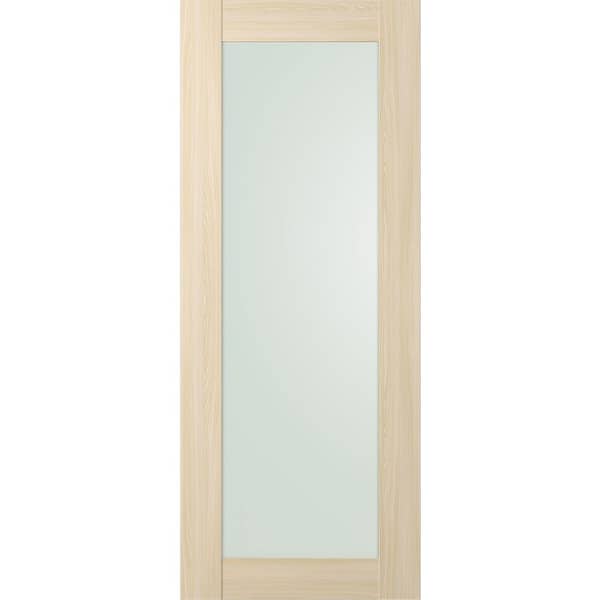 Avon 207 N 36 in. х 80 in. No Bore Full Lite Frosted Glass Loire Ash Solid Composite Core Wood Interior Door Slab