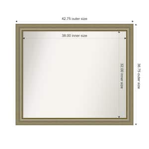 Vegas Silver 42.75 in. x 36.75 in. Custom Non-Beveled Wood Framed Batthroom Vanity Wall Mirror
