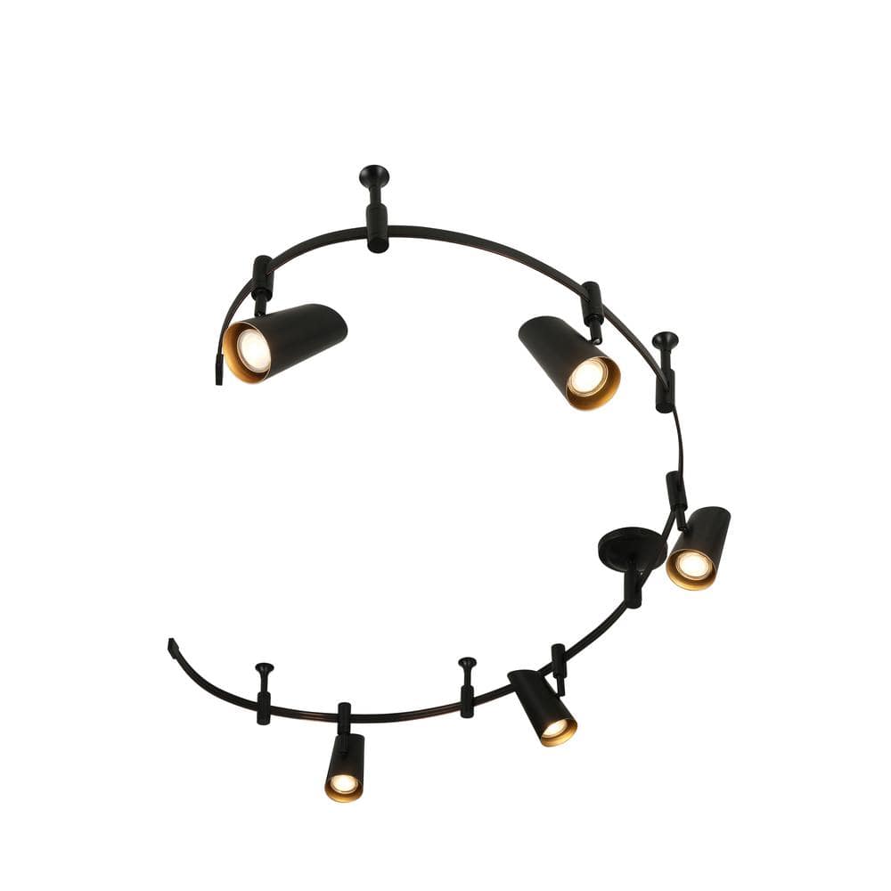 Lunar Flex Track 8 ft. Black Integrated LED Ceiling Mounted Hard Wired Track Lighting Kit with Cylinder price history on PriceWatchPro