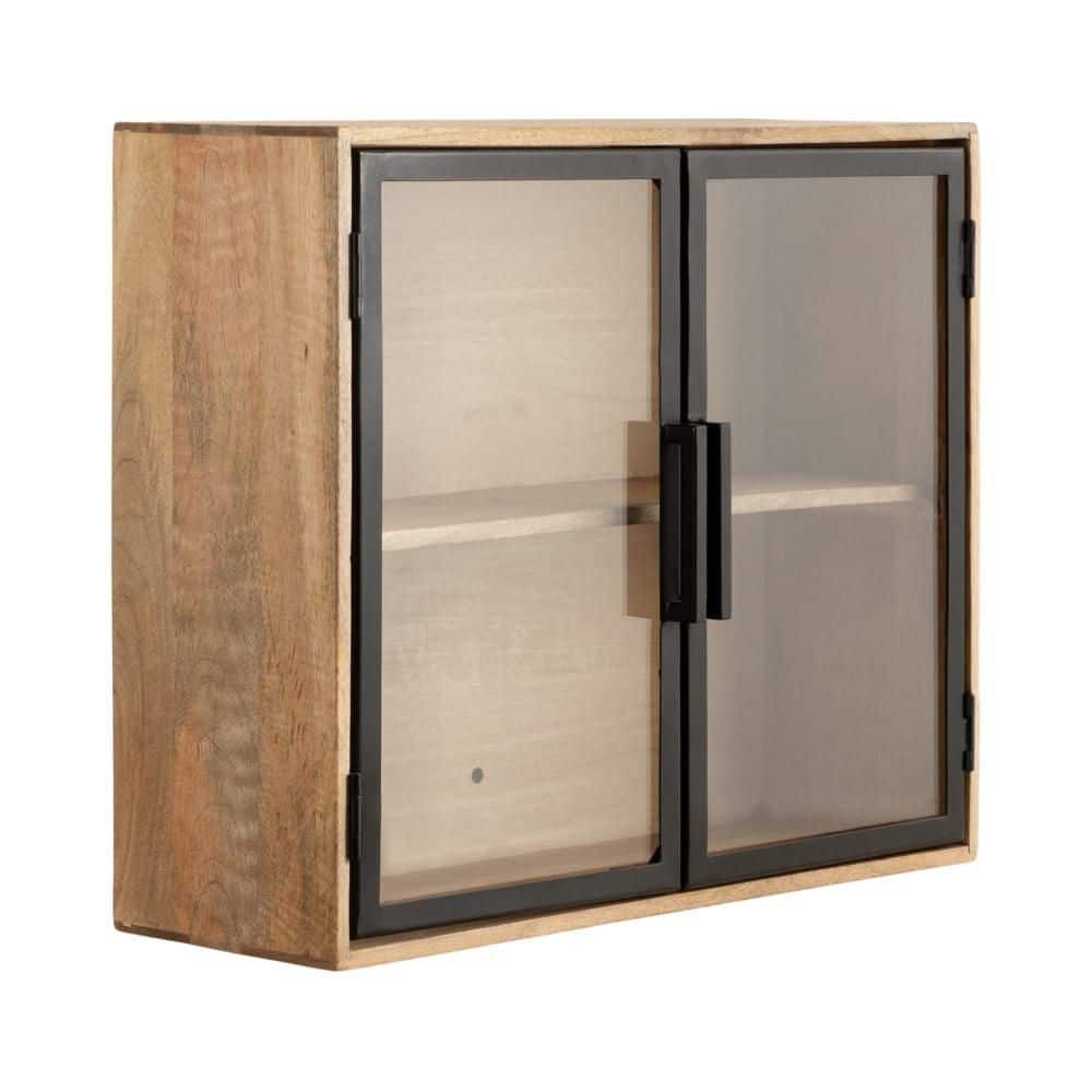 Kate and Laurel Brogan 24 in. W x 9 in. D Natural Wood Decorative Wall Shelf