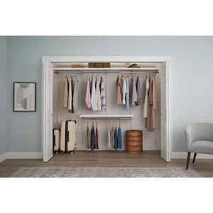 Genevieve 8 ft. White Adjustable Closet Organizer Double and Long Hanging Rods