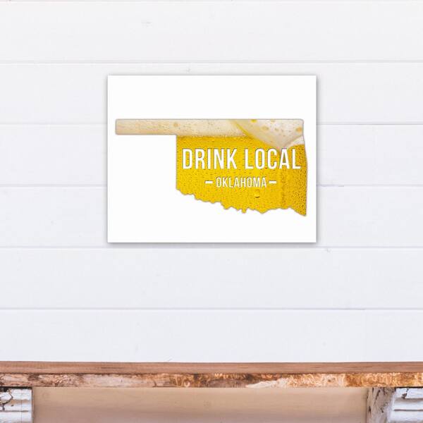 DESIGNS DIRECT 20 in. "x 16 in. "Oklahoma Drink Local Beer Printed Canvas Wall Art"