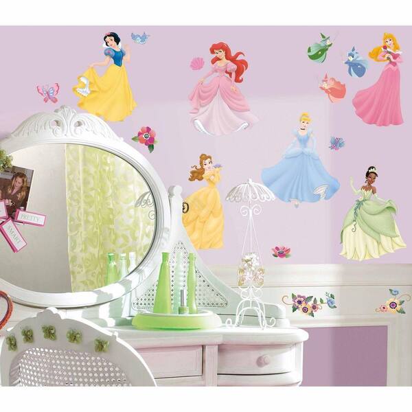 RoomMates 5 in. x 11.5 in. Disney Princess 37-Piece Peel and Stick Wall Decals