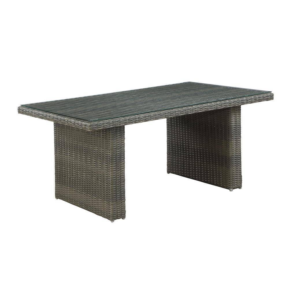 Asti Gray All-Weather Wicker Outdoor Cocktail Table