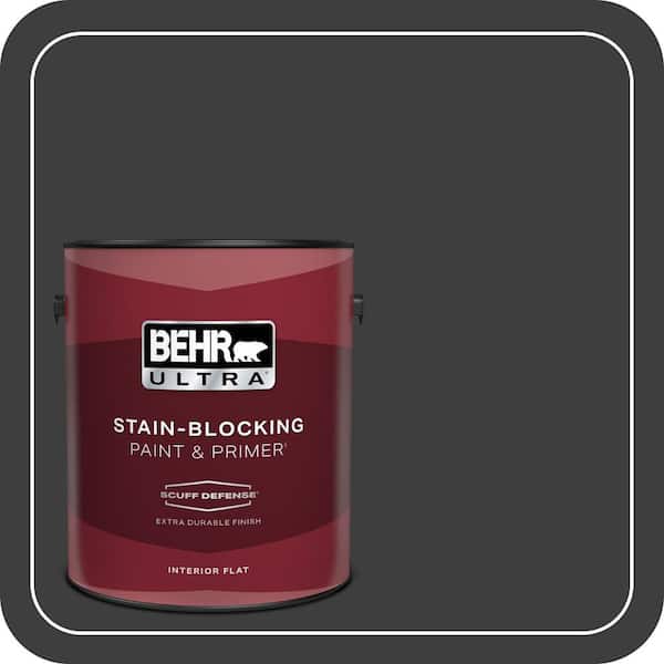 BEHR ULTRA 1 gal. #N520-7 Carbon Extra Durable Flat Interior Paint & Primer