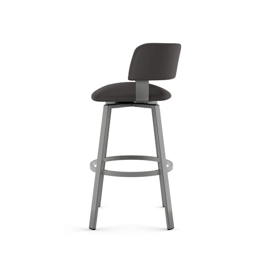 Matte Charcoal Black Adjustable Swivel Bar Stool