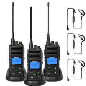 HIgh Gain 5 Mile Range Rechargeable Waterproof Digital 2-Way Radio with Charger (3-Pack)