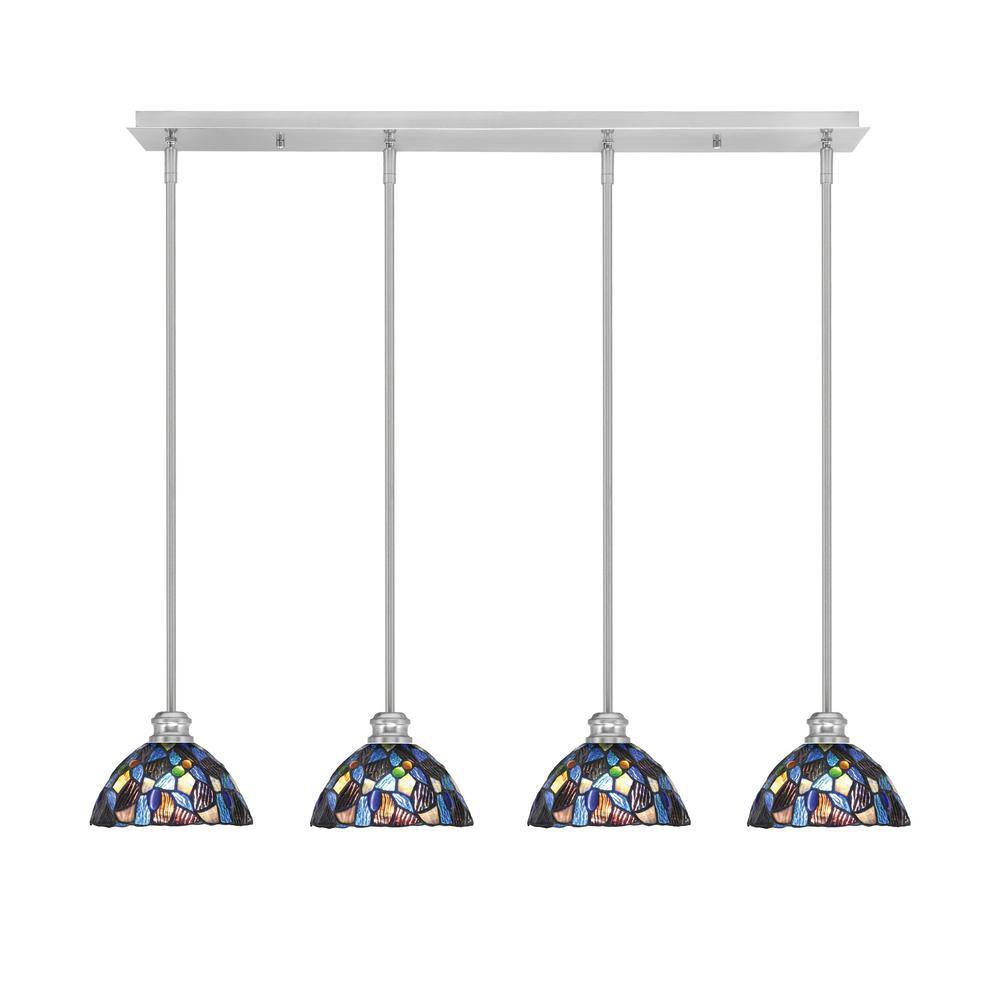 Albany 60-Watt 4-Light Brushed Nickel Linear Pendant Light with