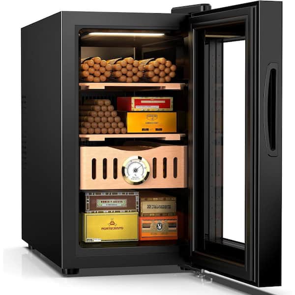 Mojgar 26l Electric Humidor 200-Counts Cigar Humidor with Hygrometer Heating and Cooling Control, Electric Cooling Wine Chiller