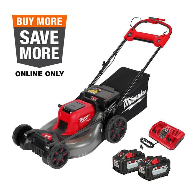 Milwaukee M18 FUEL Brushless Cordless 21 in. Walk Behind Dual Battery Self-Propelled Mower w/(2) 12.0Ah Battery and Rapid Charger