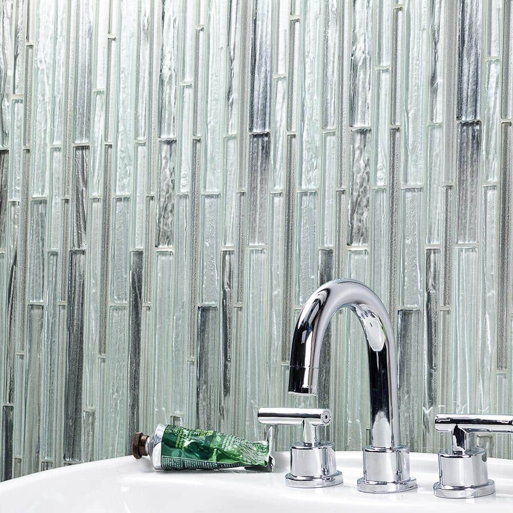 Haze 12x13 Glass Geometric Mosaic Wall Tile
