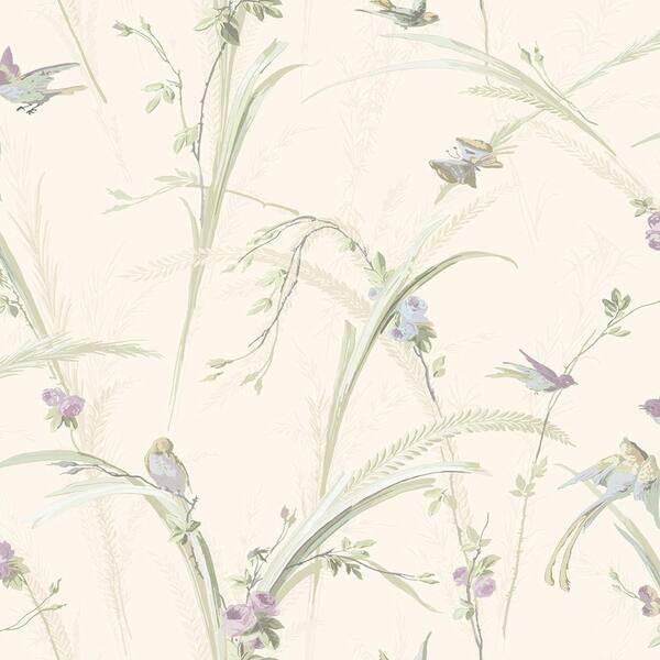 Brewster Harriet Purple Botanical Wallpaper Sample
