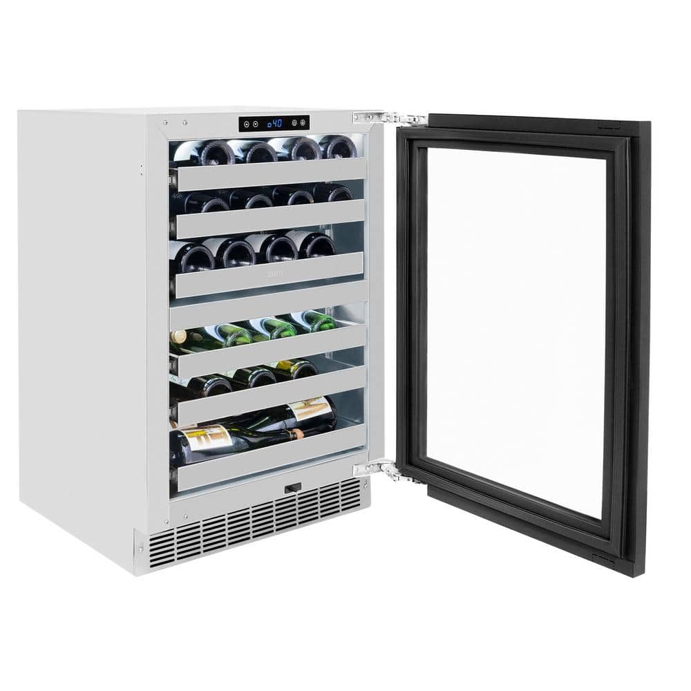 24-Inch Dual Zone Wine Cooler with Champagne Bronze Handle