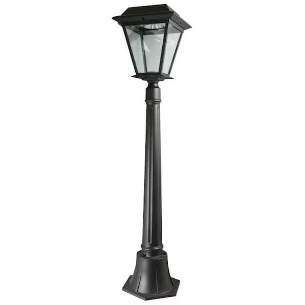XEPA Stay On Whole Night 300-Lumen 42 in. Outdoor Black Solar LED Lamp Post