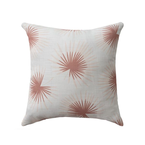 Sara Coastal Floral Polyester Reversible Indoor/Outdoor Throw Pillow, Coral/White, 22 in. x 22 in.