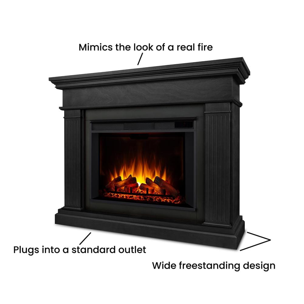 Centennial Grand Black Electric Fireplace with Mantel