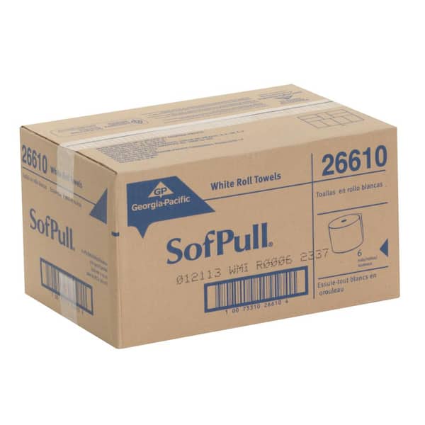 NEW 26610 SofPull Paper Towel Roll 1-Ply 9x400 White Pack of 6 