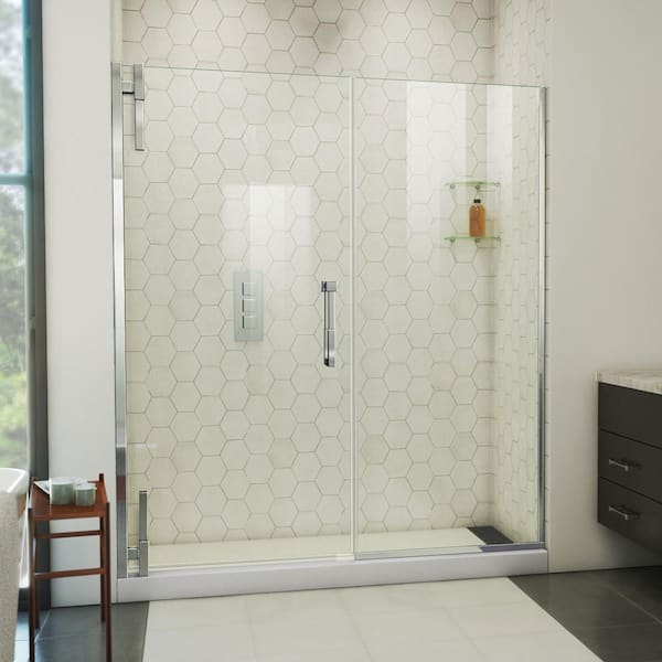 DreamLine Ascend 61-1/2 in. W x 72 in. H Pivot Frameless Shower Door in Chrome