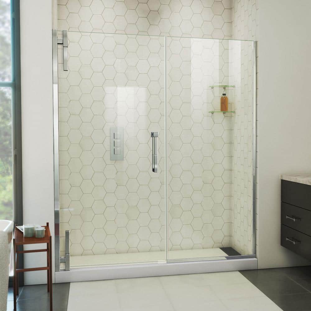 Ascend 63-1/2 in. W x 72 in. H Pivot Frameless Shower Door in Chrome price history on PriceWatchPro