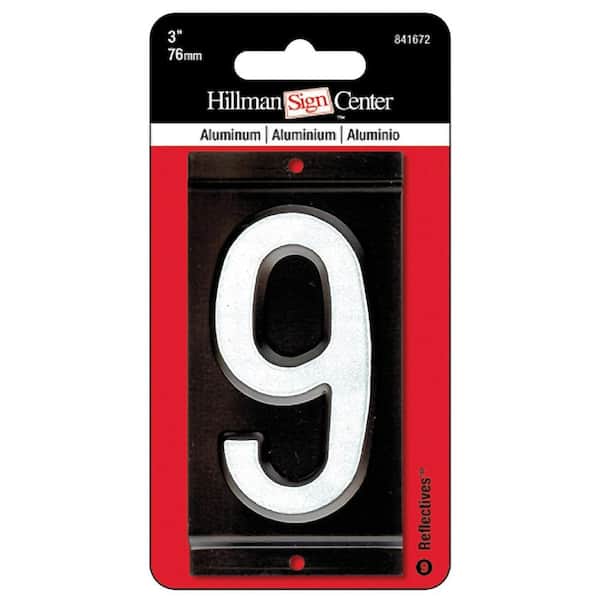 Hillman 3 in. Aluminum Reflective Number 9