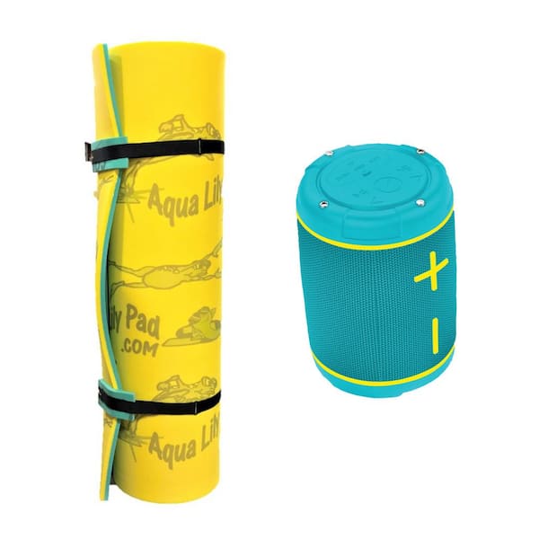 Aqua Lily Pad 15 ft. Floating Foam Island with Floating Waterproof Bluetooth Speaker