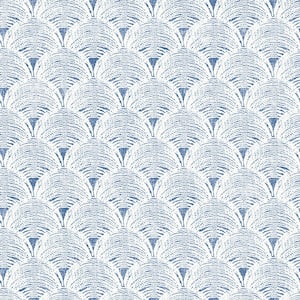 Santiago Blue Scalloped Blue Wallpaper Sample