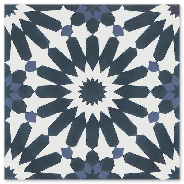 MAROQ Cement Tile - Blue/White tile