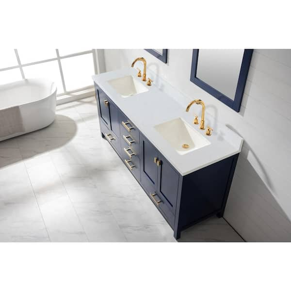 Design Element Valentino 72 in. W x 22 in. D Bath Vanity in Blue