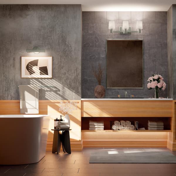 Adani 24 in. 3-Light Champagne Bronze Soft Modern Bathroom Vanity Light with Opal Glass