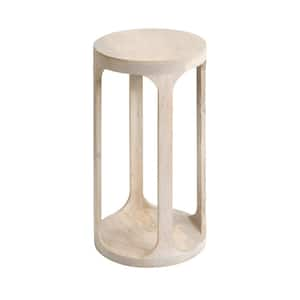 Dahl 12.00 in. White Round Solid Wood End Table