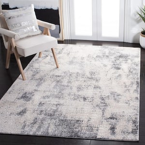 Aston Ivory/Gray 6 ft. x 9 ft. Abstract Distressed Area Rug