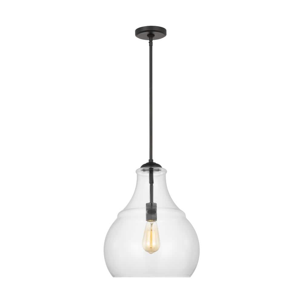 Midnight Black Clear Glass Indoor/Outdoor Pendant Light