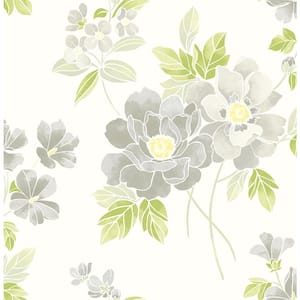 Claressa Grey Floral Paper Strippable Roll Wallpaper (Covers 56.4 sq. ft.)