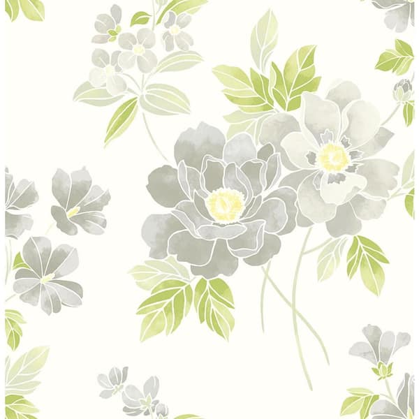 A-Street Prints Claressa Grey Floral Paper Strippable Roll Wallpaper (Covers 56.4 sq. ft.)