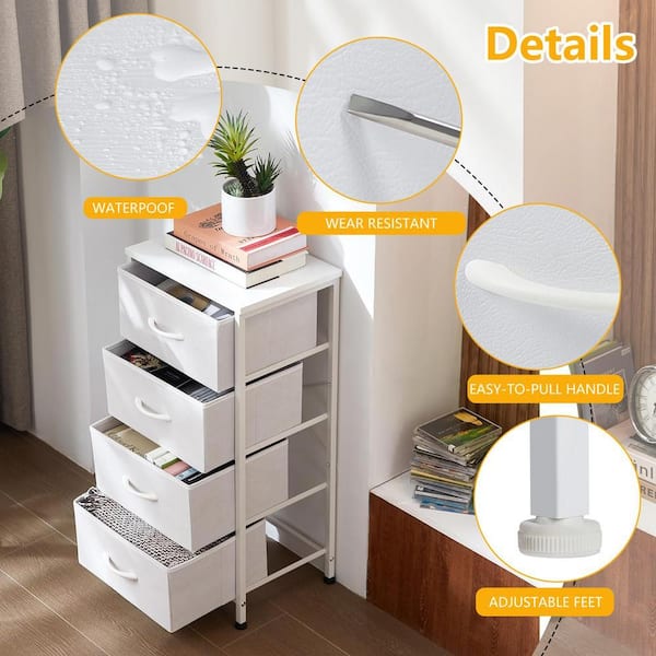 DRAWER定番パーカー オフホワイト サイズ2 FUFU&GAGA White 9 Drawers 47.2 in. W Wooden Chest of Drawers