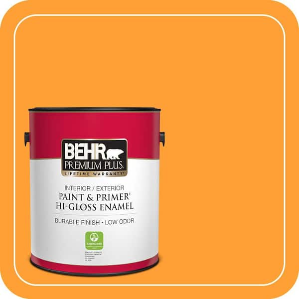 BEHR PREMIUM PLUS 1 gal. #P250-7 Blazing Bonfire Hi-Gloss Enamel Interior/Exterior Paint & Primer