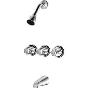 Basic-N-Brass Collection 3-Handle Washerless Tub and Shower Set in Chrome (Valve Not Included)