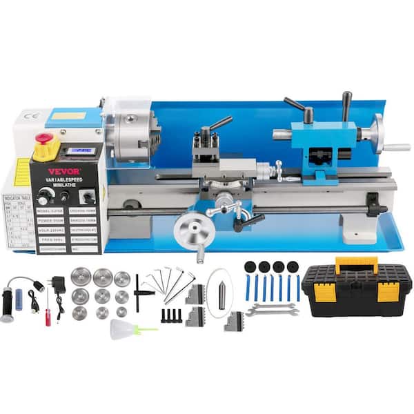 Compact Metal Lathe, 7 in. x 14 in., Desktop Metalworking Lathe, 550W, Adjustable Speed up to 2250 RPM