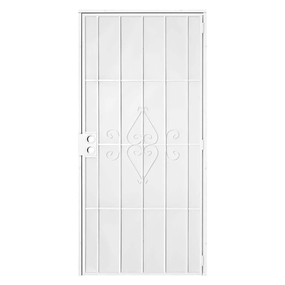 Unique Home Designs 30 in. x 80 in. Su Casa White Surface Mount Outswing  Steel Security Door with Expanded Metal Screen 5SH202WHITE30 - The Home  Depot