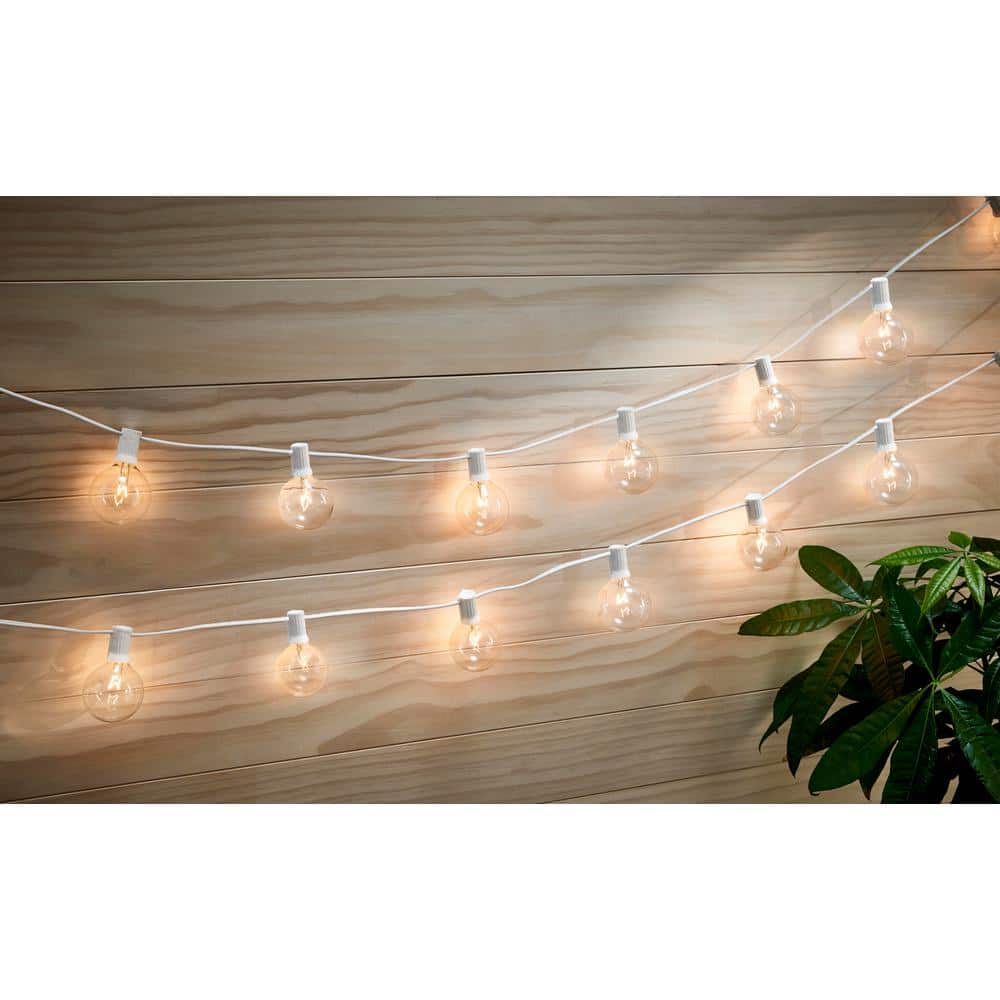 Hampton Bay 12-Light 12 ft. Outdoor/Indoor Plug-In Incandescent G50 Bulb String Light NXT-1005-W
