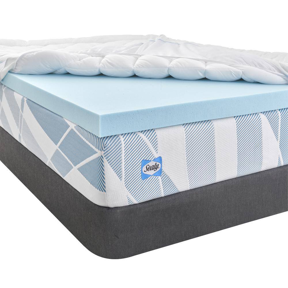 Sealy Twin Gel Memory Foam Mattress Topper with Quilted Cooling Cover