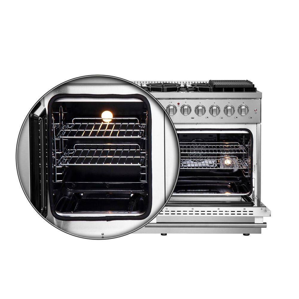 Galiano 48-inch Stainless Steel Dual Fuel Range with Griddle