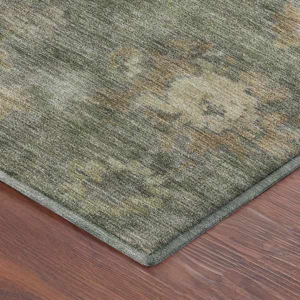 Mayfield Premium Machine Washable Abstract AMF2305 Sage 5 ft. x 7 ft. 6 in. Area Rug