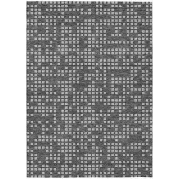 Chantille Machine Washable Indoor/Outdoor Abstract ACN2831 Graphite 10 ft. x 14 ft. Area Rug