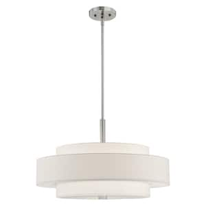 white drum chandelier