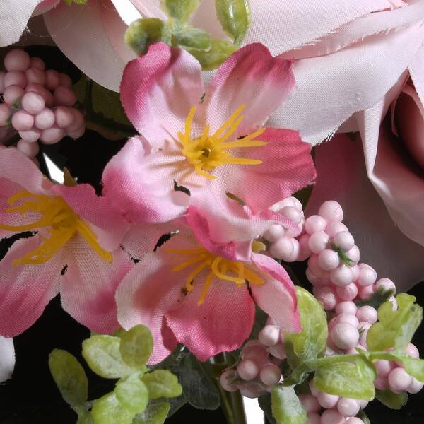 National Tree Company 19 in. Artificial Pink Rose Bundle RAS