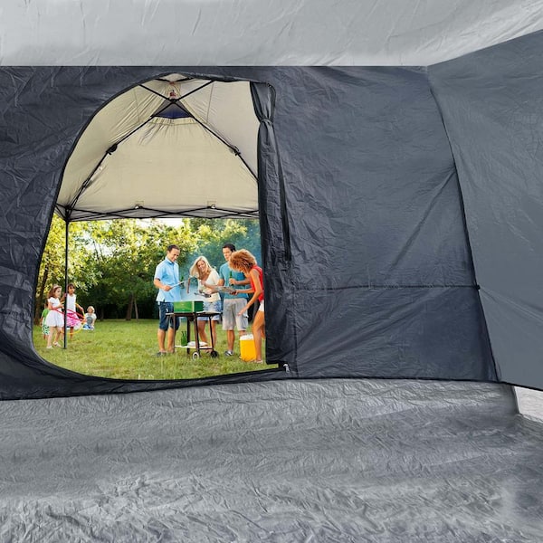 Zeus & Ruta Camping Tent Side Tent for 10 ft. x 10 ft. Gray