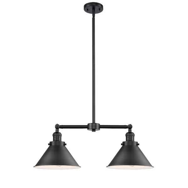 Briarcliff 2-Light Oil Rubbed Bronze Island Pendant Light with Oil Rubbed Bronze Metal Shade