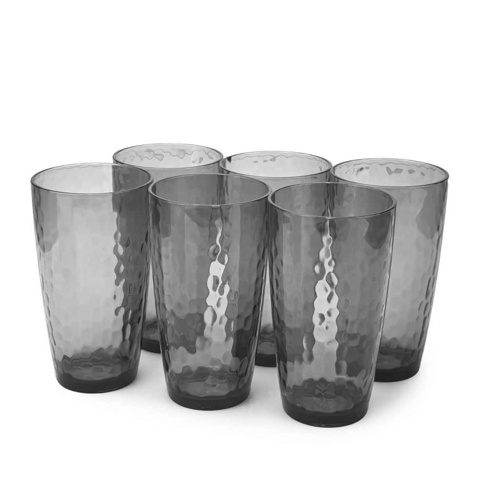 20 oz. Gray Acrylic Drinking Glasses (Set of 6), Reusable Plastic Tumbler, Stackable, BPA-Free, Shatter Proof price history on PriceWatchPro
